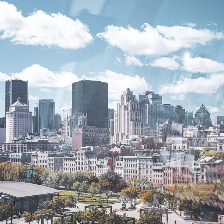Families relaxing in a mall food court area